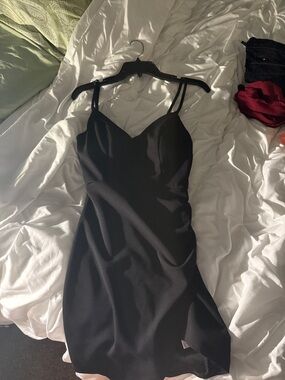 jcpenney Black Mini Slip Dress with Double Spaghetti Straps